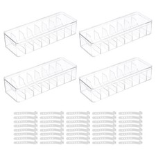 4 Pcs Cable Cord Organizer Storage Box with Lid, Removable Divider  Wire Tie
