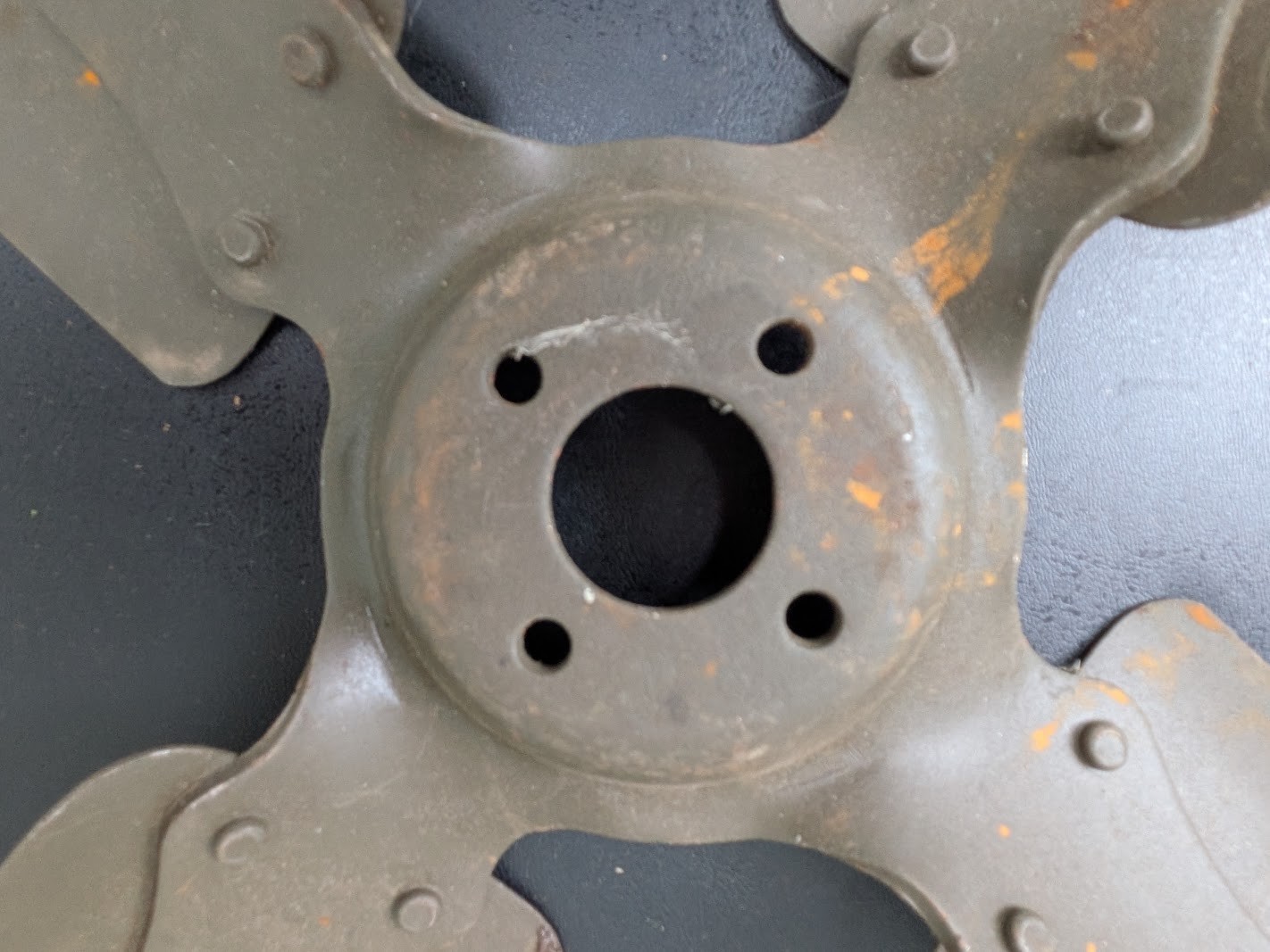 Wwii Era Original Willys Jeep 4-Blade Radiator Engine Cooling Fan Olive Drab