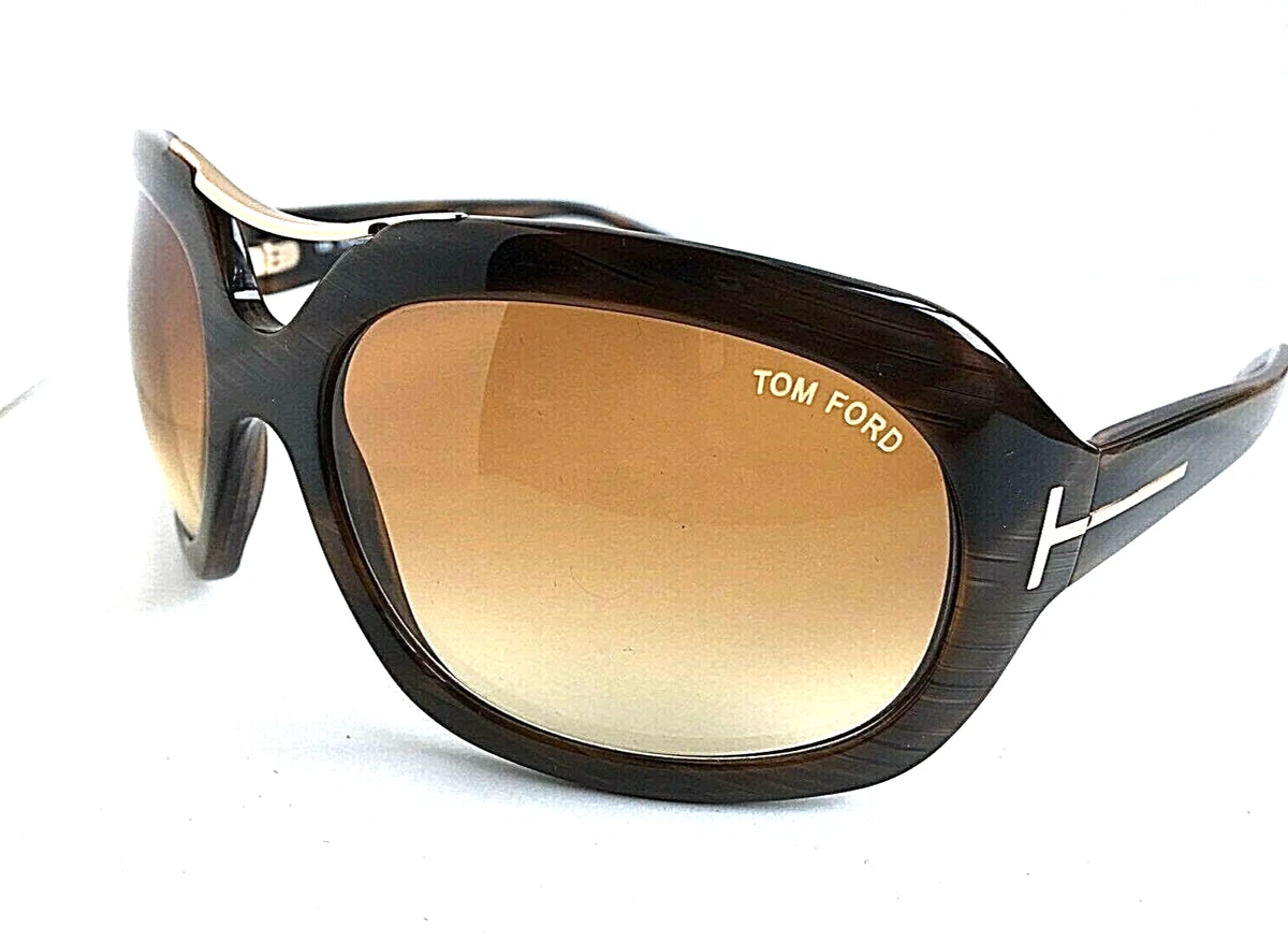 Tom Ford 158862 Eugenia Brown Oversized Women\'s Sunglasses 64mm Tom Ford Wrap Sunglasses for Women for sale | eBay main image 2
