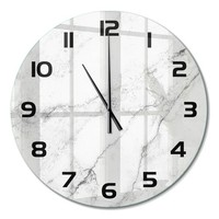 Elegante Design-Wanduhr Aus GehäRtetem Glas Marmor Schwarze Zeiger Fi60 Cm