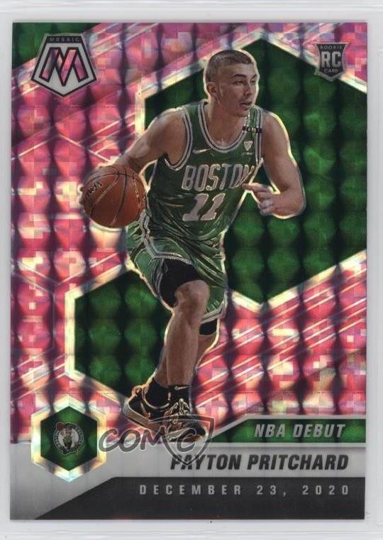2020-21 Panini Mosaic NBA Debut Pink Camo Prizm Payton Pritchard #269 Rookie RC