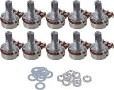 Guitar Potentiometer 10-Pack Volume & Tone Pots A500K Switch Control