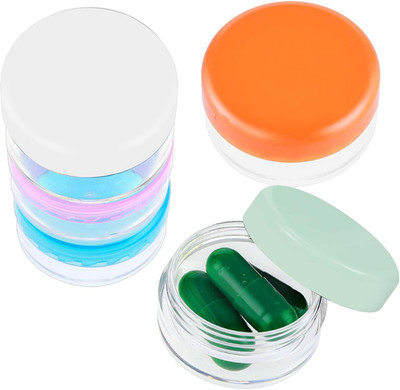 5 Stück Kleine Pillendose, Mini Pillen-Organizer-Box Tragbarer Reise Pillenbehäl