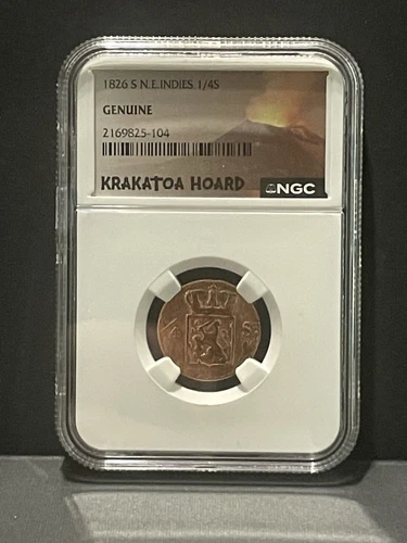 1826 S N.E. Indies 1/4S Cent - KRAKATOA VOLCANO HOARD COIN - NGC Genuine