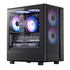 Micro-ATX PC Case, Pre-Install 3 PWM ARGB Fans Computer Case, High Heat Dissi...