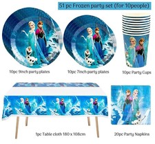 Frozen Elsa Anna tableware set plate napkin cups girls birthday party supplies