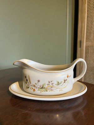 Vintage M&S St Michael ''Harvest'' Sauciere & Ständer - 80er Retro Steinzeug