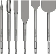 TOOVEM 6pc SDS Plus Chisel Set, SDS Plus Shanks Masonry Concrete Drill Bit Set