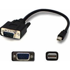 AddOn 6ft Mini-DisplayPort 1.1 Male to VGA Male Black Cable For Resolution Up to