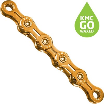 KMC X11EL Kette 11-fach Gold Ti-N gewachst 118 Glieder leicht inkl Kettenschloss