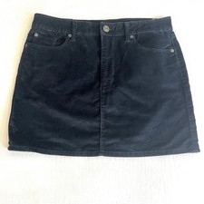 GAP Navy Blue Corduroy Academia Mini Skirt A-Line Stretch Size 10 30 NEW w TAG
