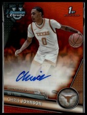 2023-24 Bowman U Chrome #BCPA-CJ Chris Johnson Prospects Auto Orange Refr #/25