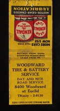 1930s Woodward Tire & Battery Service Kendall Motor Oil and Gear Lube Detroit MI