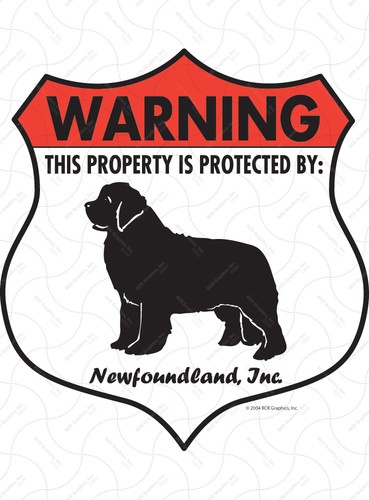 ¡Advertencia! Terranova - Letrero de aluminio protegido por propiedad para perro - 7"" x 8"" (Insignia) - Imagen 2 de 4