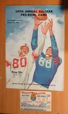 1956 6th Annual NFL Pro Bowl Game - Program and 1 ticket