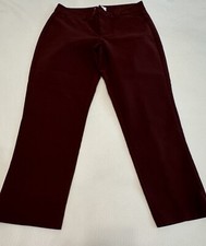 Elle Pants women size 8 Burgundy Cotton Blend Stretch Cropped P521P 