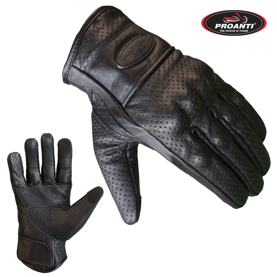 PROANTI Motorradhandschuhe Leder Sommer Motorrad Handschuhe Touchscreen Funktion