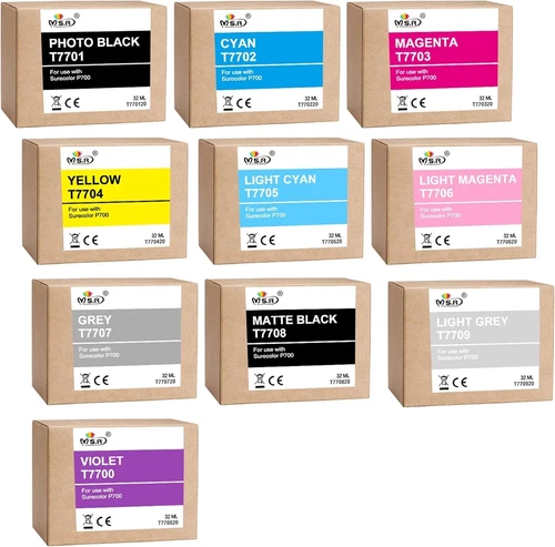 T770020-T770920 10 pack for SureColor P700 Printer for Epson T770 T770020-T77092