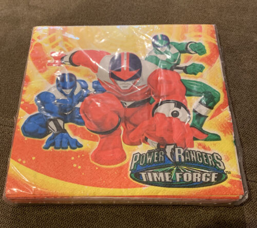 POWER RANGERS Time Force LUNCH NAPKINS (16) ~ Birthday Party Supplies Dinner - Picture 1 of 2