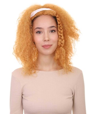 Womens Afro Doll Wig, Orange Fashion Wigs, Premium Breathable Capless Cap.