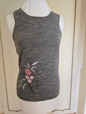 Oscar de la Renta Strick Top, Vintage, Y2k, 90er, Embroidery, Gr. 36/38, 35  