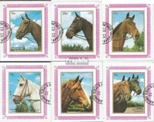 Sharjah Block1276B-Block1281B fine used / cancelled 1972 Horses