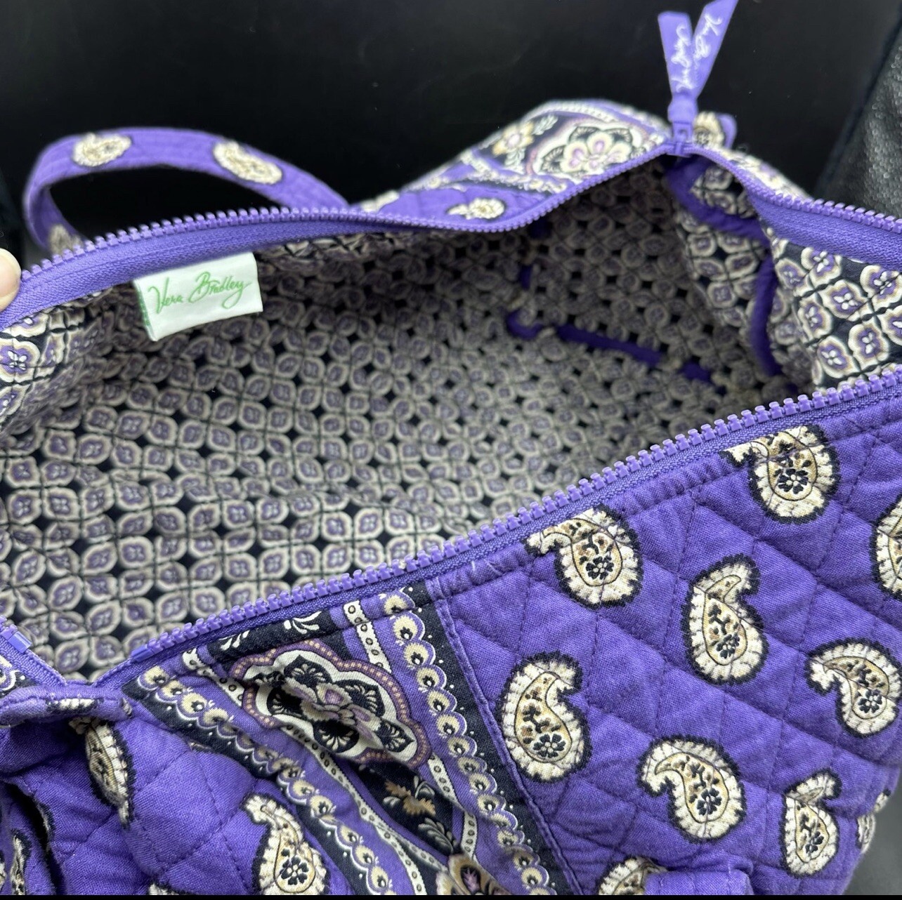 Vera Bradley Purple Duffle Bag Paisley Quilt Design P… Gem
