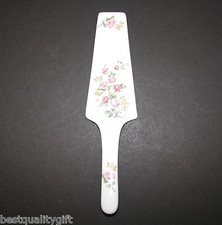 NEW ANTIQUE REFLECTIONS WHITE+ROSE,FLOWER PORCELAIN DESSERT,CAKE SERVER+SPATULA