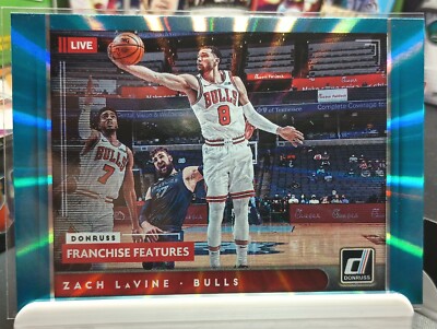 2021-22 Donruss Aqua Laser Holo Franchise Features #19 Zach LaVine Chicago Bulls
