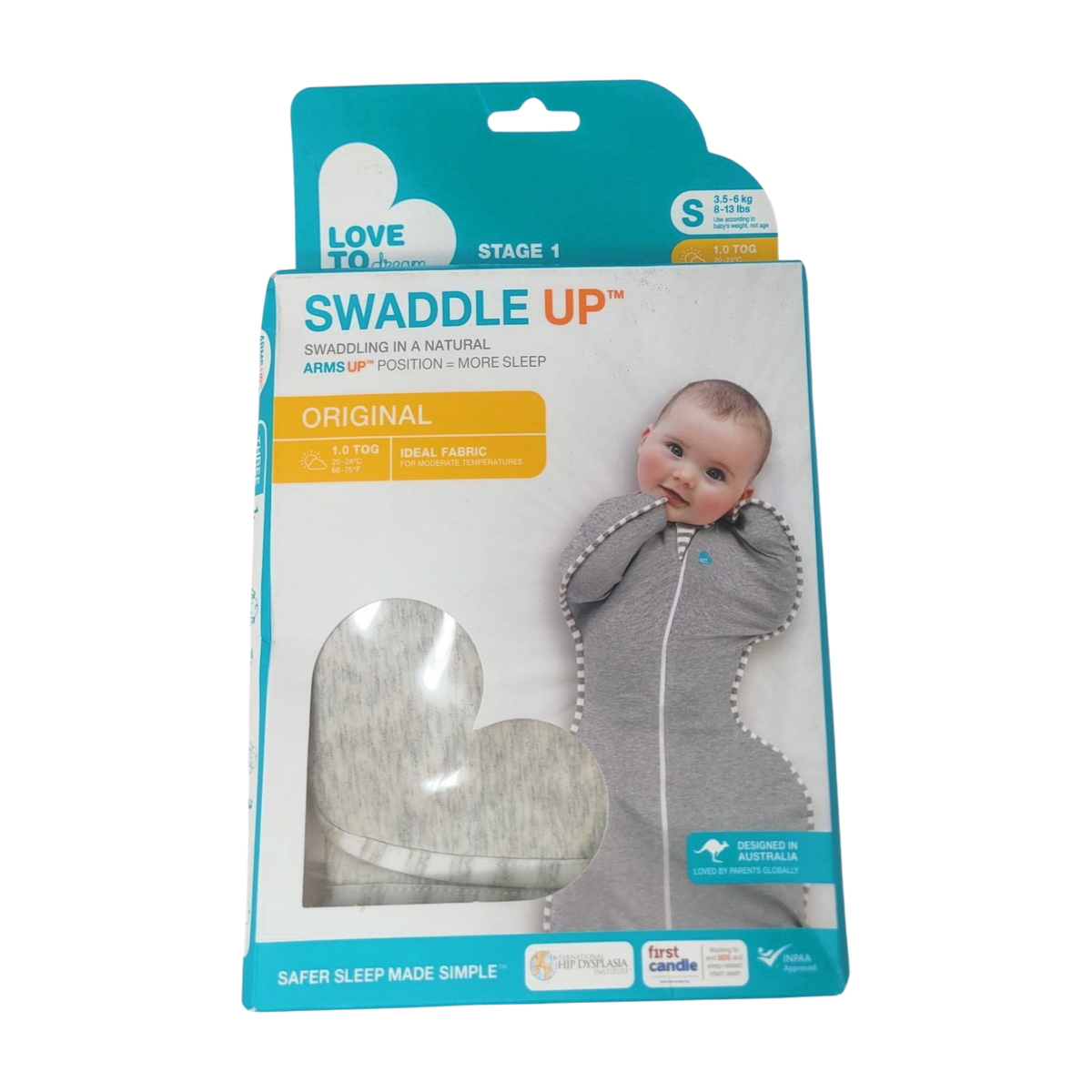 Sand Dollar Baby Love Swaddle Swaddle Up Stage Arms Up