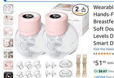 Extractor de leche portátil Awesmom - Extractor de leche doble portátil recargable NUEVO