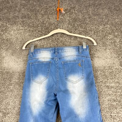 (6月VIP 15%off中) ミックルです❣️0618 V.I.P. Skinny Leg Jeans Juniors 1/2 Blue Faded Whisker Light