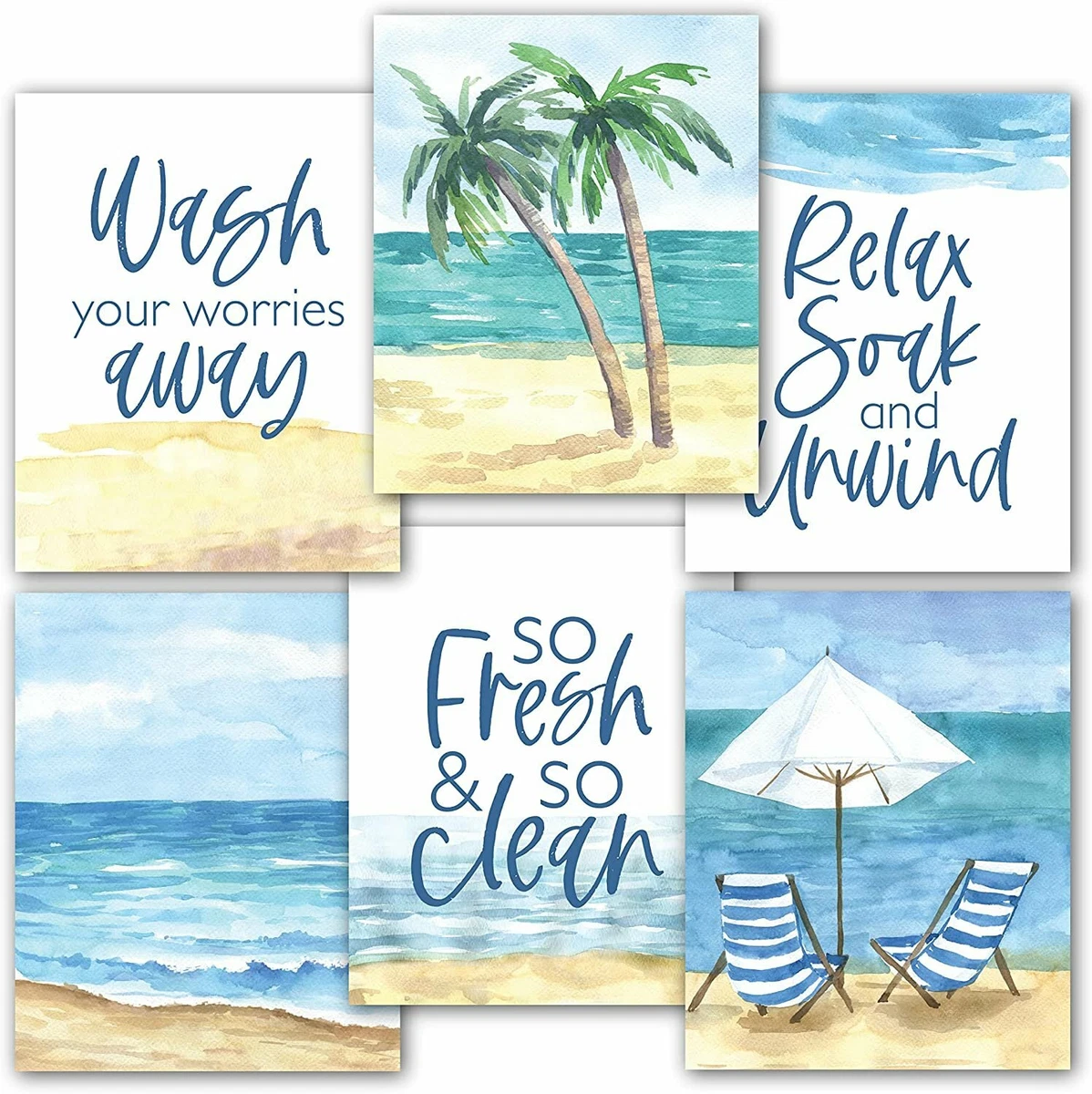 Coastal bathroom 2024 wall decor