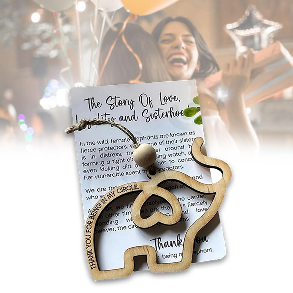 With Story Card Sisterhood Elephant Ornaments  for Sisters Friends