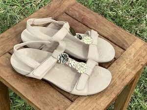 Vionic FARRA LIZARD Nude T Strap Comfort Sandals Sz 9 NWOB | eBay