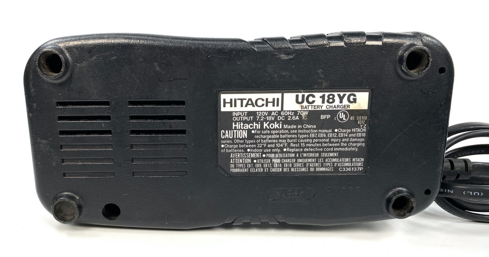 Hitachi 18V Cordless NiCd 1/2" Drill/Driver with Battery/Charger DS18DVF3 TESTED