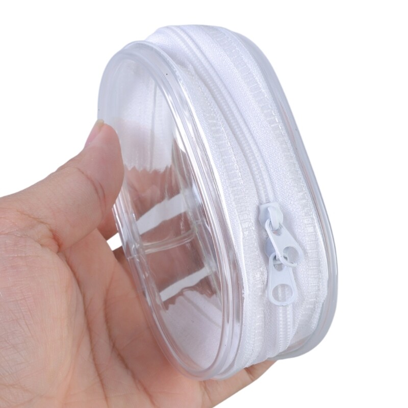 Durable PVC Headphone Storage Case with Cable Organizer for Office Workspace