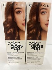 SET OF 2 Clairol Color Gloss Up Warm Caramel Brownie Instant Toning Hair Dye