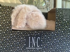 INC International Concepts Faux-Fur Slippers Pink XL 11/12