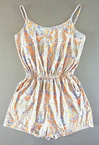 Damen Kleid kurz Hosenkleid Sommer Overall Jumpsuit Gr. M 42 Paisley Bunt  Strand | eBay