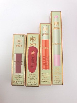 Pixi by Petra Set 4 Teilig Lip Tint / Lip Glow / Lip Color / Liqid Lipstick NEU 