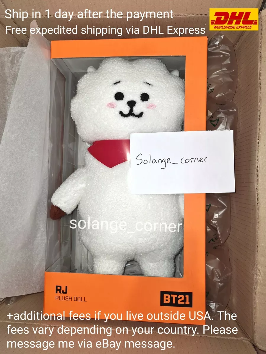 (On Hand) WITH BOX BTS Jin Rare BT21 Official RJ JUMBO Standing Doll DHL  Express