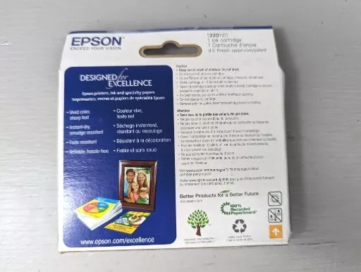 Nuevo cartucho de tinta negro Epson 220 C13T293120 T220120 caduca 05/2021 Foto 3 de 4