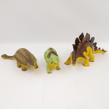 Lot of 3 Vintage Dinosaur Figures 1997 Stegasaurus, Protoceratops, Anklosaurus