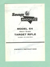 Savage Anschutz 64 Owners Manual Reproduction