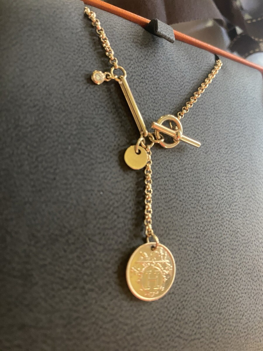 Hermes Ex Libris Pendant Small $5300 Plus Tax Rose Gold | eBay