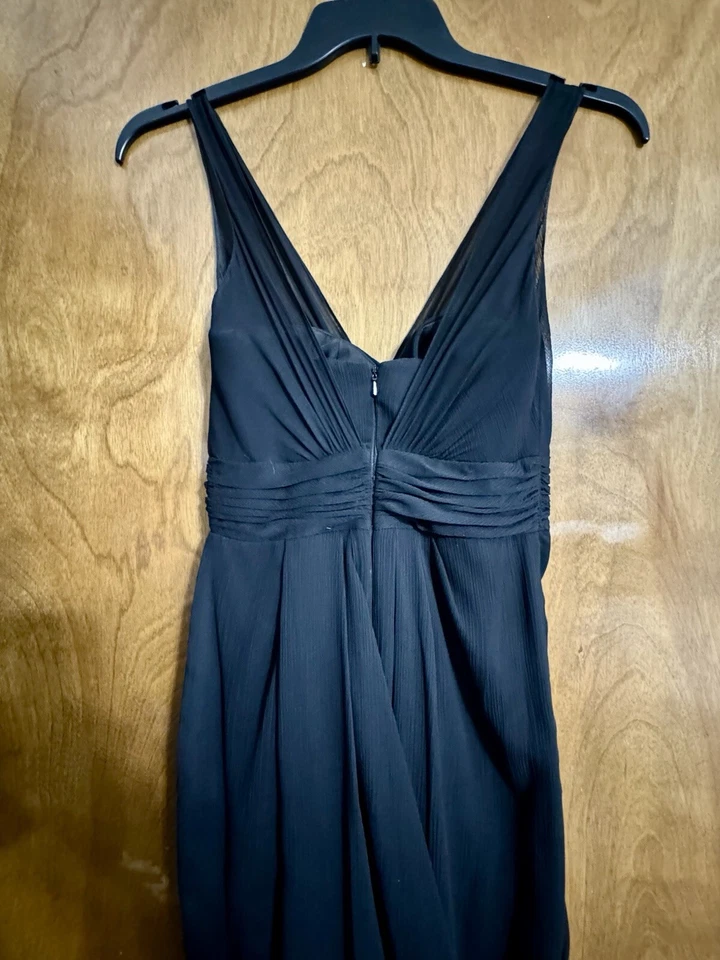 Vestido Vera Wang Blanco Talla 2 Negro Largo Completo Sin Mangas Formal Baile de graduación Dama de honor Foto 3 de 4