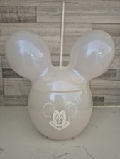 Disney Parks Mickey Mouse White Shiny Balloon Sipper Cup  Straw NEW