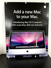 Vintage Apple Computer iMac Leopard displayed Add a New mac to your Mac Poster
