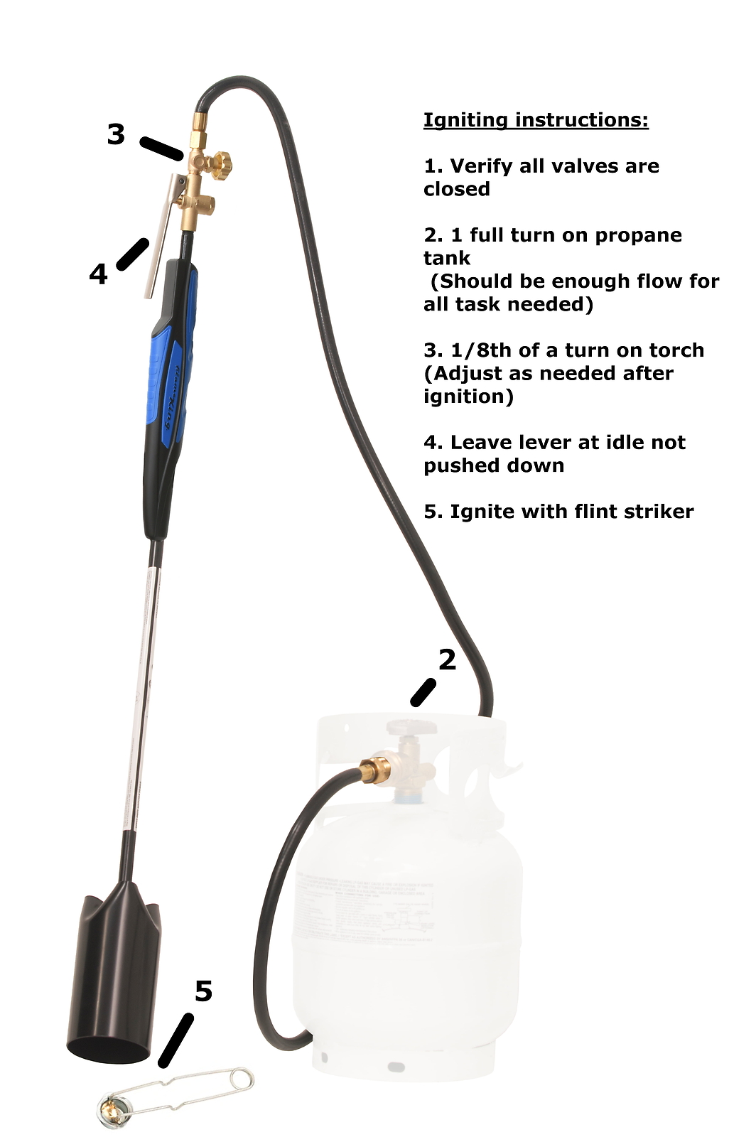 Flame King 500,000 BTU Propane Torch Kit Heavy Duty Weed Burner